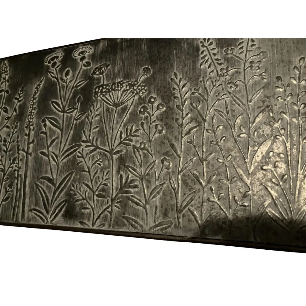 Large Botanical Metal Wall Art Rustic Farmhouse Wildflower Galvanized Decor 40